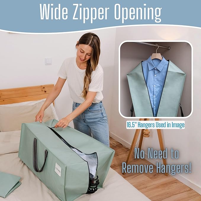 VENO 4 Pack Heavy Duty Moving Bags with Backpack Straps, Zippers & Handles, Extra Large Packing Bags for College Dorm Essentials, Moving Supplies Alternative to Cardboard Moving Boxes