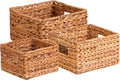 Honey-Can-Do Banana Leaf Storage Baskets –Water Hyacinth Woven Basket, Decorative Baskets for Shelves, Basket for Gifts, Closet, Pantry, and Home Organization, Set of 3, Multi-Size