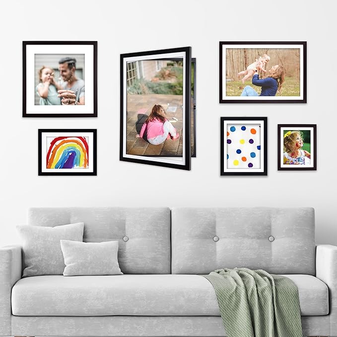 Dynamic Frames Li’l Davinci Front-Open 2-Pack Kids Art Frames, Wooden Frames for 12x18 Artwork, Prints & Certificates, Store up to 50 per Frame, 14.75 x 20.75 Outer Dimensions, Black