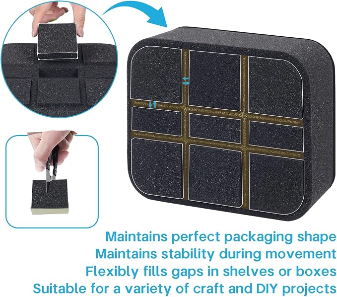 Nail Polish Organizer Holder Foam Pad DIY with 9 Slots for Storage Nail Polish or Essential Oil Tray for Drawers Black