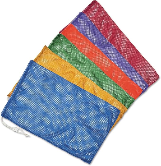 Champion Sports Mesh Equipment Bag – Heavy-Duty Nylon Drawstring Bag with Lock & ID Tag, Breathable Storage Sack for Balls, Swim Gear, Laundry & Toys, Multiple Sizes & Colors