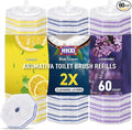 Aromative Toilet Brush Refills, Double-Layer Cleaning Pads Added, Compatible with Most Toilet Brushes，Lemon, Blue Ocean, Lavender（Patented）