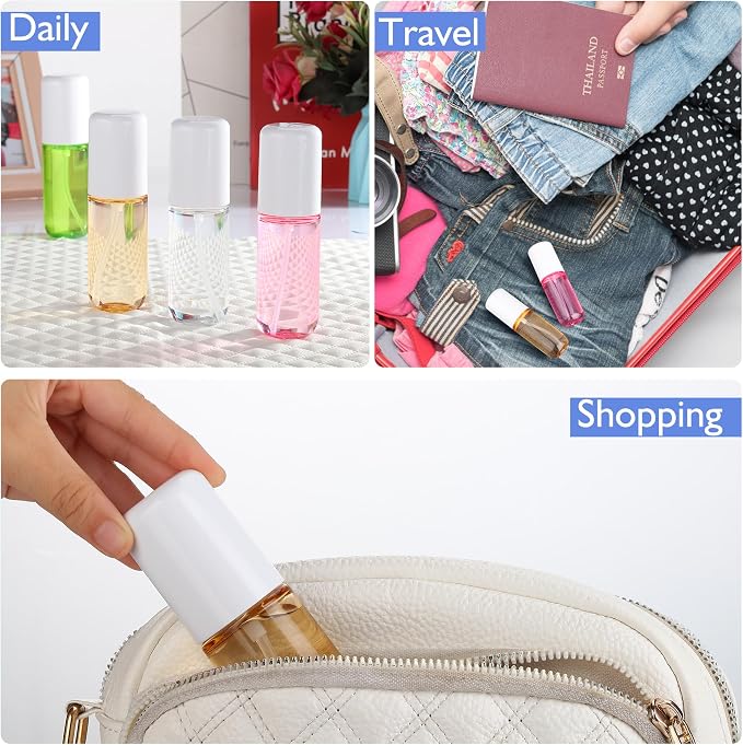 Small Spray Bottles 4 Pack1.35oz Fine Mist TSA Travel Size Toiletries Spray | 40ml Empty Mini Spray Bottles Refillable Plastic Travel Bottle Set for Hair, Face Toner, Plants, Cleaning