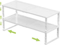 Jojocross Expandable Adjustable Stackable Kitchen Organizer, Spice Rack,Metal Pantry Storage Shelves Racks,Counter Shelf for Cabinets, Countertop, Cupboard (2 Packs/Medium/White)