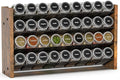 NESAPTO Spice Rack Organizer for Cabinet, Wood 4-Tier Vertical Seasoning Organizer, Wall Mount or Countertop Spice Shelf, Holds 36 Jars (No Jars Included), 17.2" W x 10.3" H