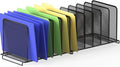 Simple Houseware 5 Section Upright File Sorter Organizer, Black - 2 Pack