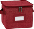 Covermates Keepsakes Zip-Top Storage Box Set, 3 Pack Heavy Duty Polyester Organizer Bins, Stackable Design, ID Window, Reinforced Handles, Closet Home Storage, Red Heather