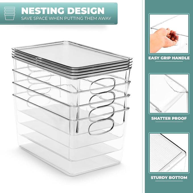 Sorbus Large Clear Plastic Storage Bins with Lids, Stackable Toy Storage Bins, Clothes, Medicine, Makeup, Closet, Art Supply, Bathroom, Shoe, Toy Storage Organizer (2 Pack)