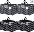 Extra Large Moving Bags, Heavy-Duty Storage Totes with Zipper Top and Sturdy Handles, Moving Supplies for Space Saving and Packing, Collapsible Storage Bags, Black & Gray, 125L, 4-Pack