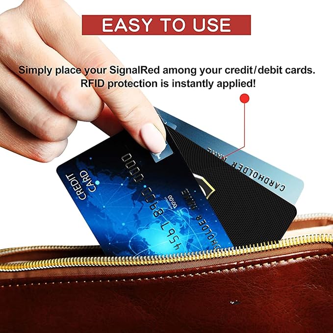 SaiTech IT 8 Pack RFID Blocking Card for Credit Debit ID Card, Black | Slim Anti-Theft Contactless NFC RFID Blocker Protector, Easily Fit into Wallet and Purse, for Men & Women