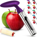 Zulay Kitchen Ultra Sharp Apple Corer Tool - Stainless Steel, Sharp & Serrated Blade Cores in Seconds - Easy to Use & Clean, Durable Apple Core Remover for Apples & Small Fruits - Purple