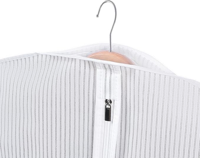 Univivi Long Garment Bags Dress Bags for Gowns, 60 Inch, 10 Pack, White | Breathable Dress Bag, Dustproof Hanging Garment Bag, Clear Window and ID Card Holder for Coats, Dresses