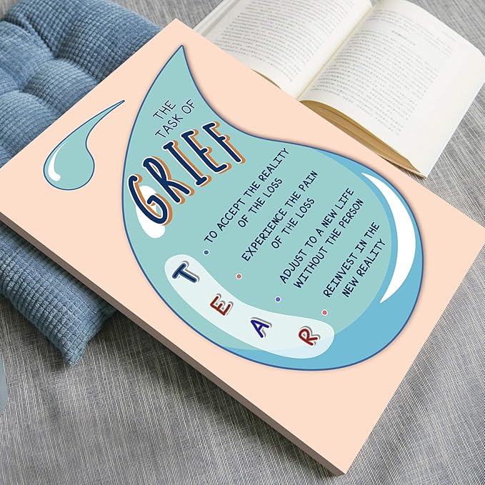 LOLUIS Mental Health Poster, Boho Therapy Tools Educational Supplies Art Print Classroom School Office Decor (Grief Bereavement Loss, Custom Frame Type)
