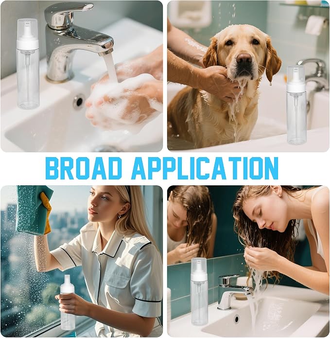 2PCS Foam Pump Bottle, Foaming Dispenser Bottle, Foaming Hand Soap Dispensers, Travel Size Foam Spray Bottles for Body Wash, Lash Cleanser, Shampoo, 200 ml/7 OZ