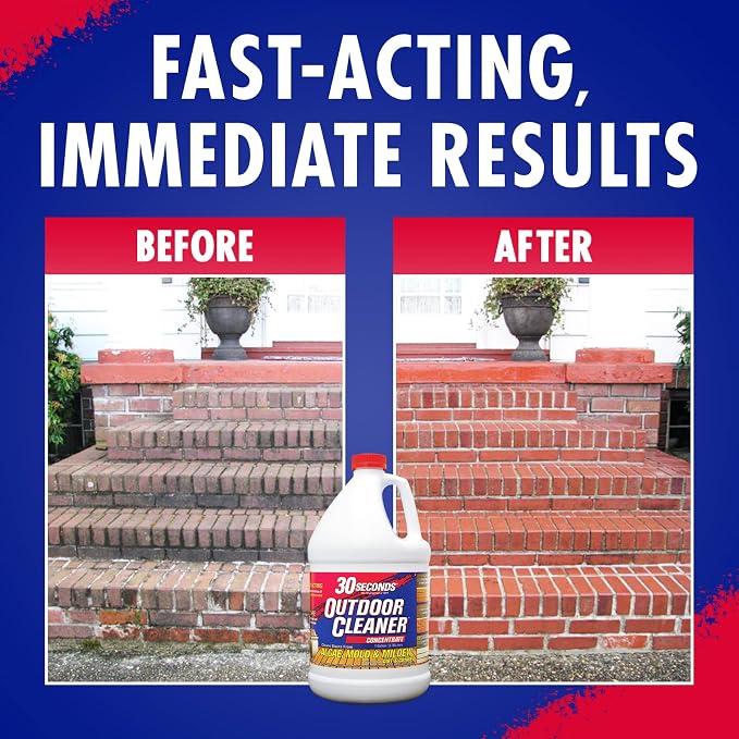 30 SECONDS Outdoor Mold & Mildew Cleaner & Stain Remover Concentrate | 128 fl. oz. | 2 Pack
