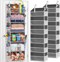 Ofiray-home 2 Pack Over Door Organizer with 6 Large Pockets | 6 Transparent Pockets & 12 Mesh Side, 80 lbs Weight Capacity Hanging Storage for Toys, Shoes, Diapers, Pantry
