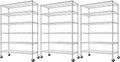 Romorgniz 82" H X45 W X18 D Storage Shelves with Wheels, 6 Tier Wire Shelving Adjustable Metal Shelving Pantry Shelves Capacity 1200LBS for Garage Shelving, Pantry, Kitchen, Commercial, Chrome,3P