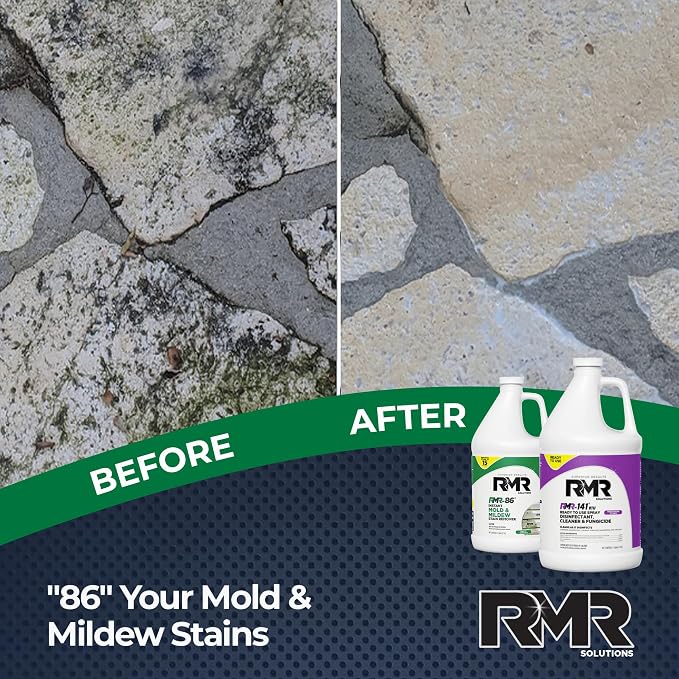 RMR Brands DIY Mold Remover Bundle - Complete Mold Killer & Stain Remover Bundle - Mold and Mildew Prevention Kit, Disinfectant Spray, Includes 2-1 Gallon Bottles