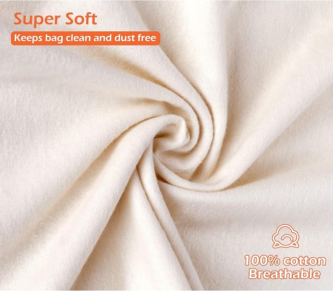 MISSLO Cotton Breathable Dust-proof Drawstring Storage Pouch Bag (Pack 3 M)