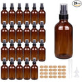 GIVAMEIHF 4oz Amber Glass Spray Bottles Mist Sprayer Set of 24,Empty Small Spray Bottle Fine Mist Spray Refillable Containers,Mini Travel Bottle Spray Bottle Make Perfect Oil,Perfume,Body Sprays