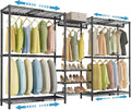 VIPEK X3S Expandable Closet System, Heavy Duty Freestanding Closet Organizer with Shoe Shelves, 5 Hanging Rods & 8 Adjustable Shelves, Fits 5.10 to 8.8 FT, Black