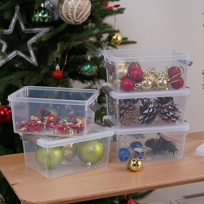 Citylife 10Packs 1.3Qt Small Storage Bins with Lids,Stackable Clear | Plastic Containers for Beads, Buttons, Sewing Supplies, Office Supplies and Small Toys
