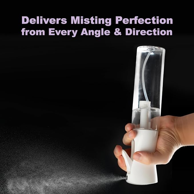 2 Pack Spray Bottles for Hair - Continuous Water Mister Spray Bottles with Ultra Fine Mist Spray for Hairstyling, Barbers, Salons, Skin Care, Cleaning, Plants, Pets (Ivory, 10.1 oz)
