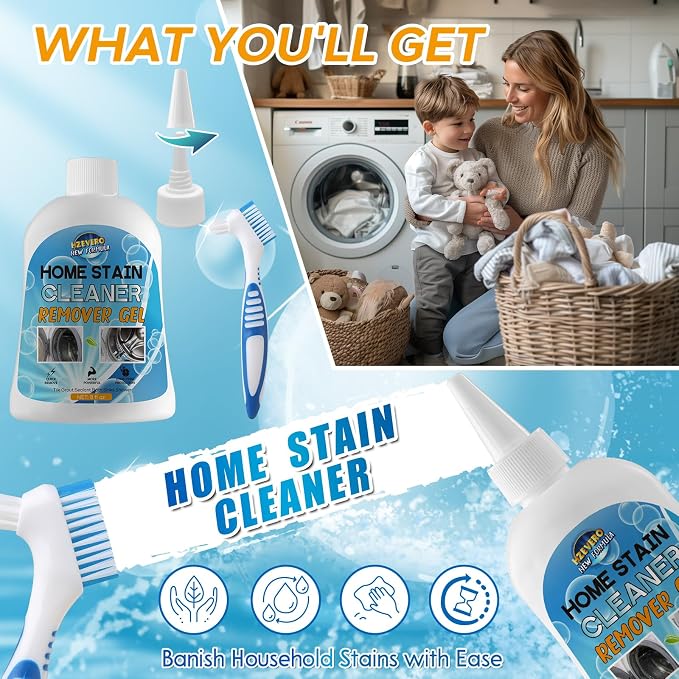 Mold Stain Remover Gel,Washing Machine Cleaner Front Load Washer Gasket Mold Remover Home Stain Cleaner Cleaning Gel for Grout Caulk, Bathroom, Shower, Bathtub, Refrigerator Cleaning Solution 8 Fl Oz
