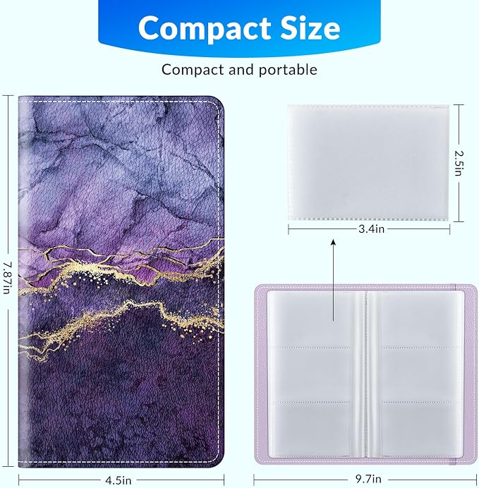 Pu leather business card organizer， 240 Capacity business card holder organizer，Credit card holder for women and men