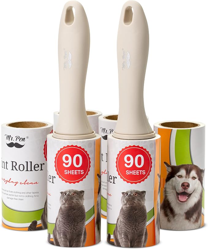 Mr. Pen- Lint Rollers, 2 Handle with 6 Refills, 540 Sheets | Extra Sticky Lint Remover for Clothes, Lint Roller for Pet Hair, Pet Hair Roller, Sticky Roller, Lint Roller for Clothes