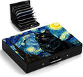 Starry Cat Metal Wallet Credit Card Protector Case Equipped RFID Blocking | with Pop-Up Button Slim Business Cards Holder Aluminum Cards Case Exclusive Cats Mom Gifts for Women Men