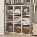 Furinno Cubic 9-Cube Closet Organizers and Storage, Closet Organizer, White | Open Shelf Closet Storage, Closed Back, Extra Thick Frame, for Wardrobe, Bedroom, Living Room