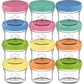 KeaBabies 12pk 4oz Glass Baby Food Containers with Lids, Leak-Proof (Kea) | Microwavable Small Glass Jars, Baby Purees, Toddler Snack Storage Containers, BPA-Free, Dishwasher-safe, Freezer Safe