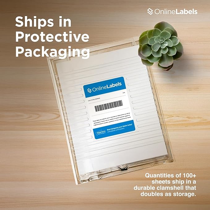 8.5 x 5.5 Half-Sheet Shipping Labels - Permanent, White Matte - for FBA, FedEx, UPS - Pack of 500 Labels, 250 Sheets - Inkjet/Laser Printers - Online Labels