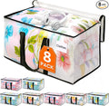 HomeHacks Clear Moving Bags Heavy Duty 8 Pack, Storage Bags with Zipper, Extra Thick Handles & Waterproof Packing Boxes for Moving, Camping, Home Organization 76L/20Gal (28.7"x11.8"x13.8")