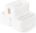 3-Pcs Shelf Baskets for Organizing, Closet Organizer Bins, Small Woven Baskets, Rope Toy Basket, Storage Basket for Shelves, Cube Decorative Box, 11.8×7.8×5.1”, White