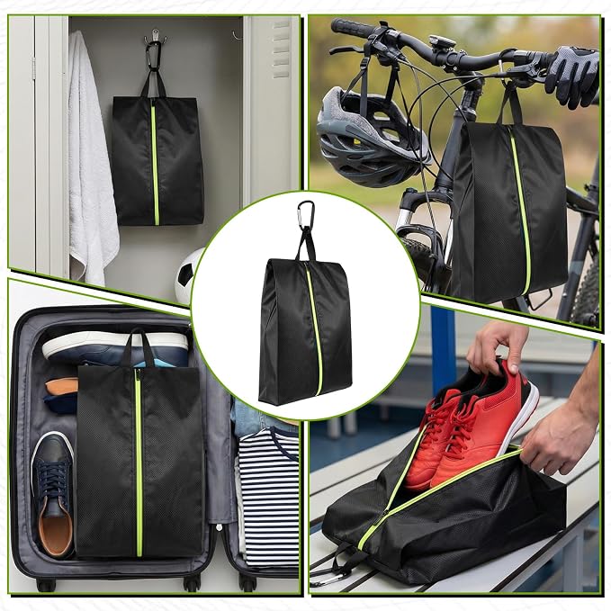 Cleat Bags for Sports Smell Proof, Travel Shoe Bag for Storage | Odor-Resistant Portable Shoes Organizer with Reinforced Handle, Carabiner