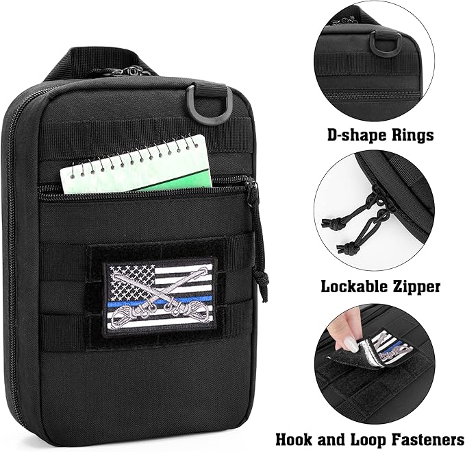 DSLEAF Tactical Pistol Magazine Storage Bag, MOLLE Mag Pouch Hold Up to 10x Most Single/Double Stack Magazines (Patent Design) | Hold Up to 10x Most Single/Double Stack Mags, Lockable Zipper, Lightweight Size and Portable Handle