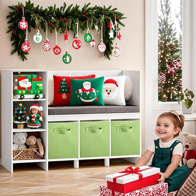 ShellKingdom Storage Bins, Foldable Fabric Storage Cube And Cloth Organizer | Storage Drawer For Closet And Toys, 13 X 13 X 13 INCH, 6 Pack (Green)