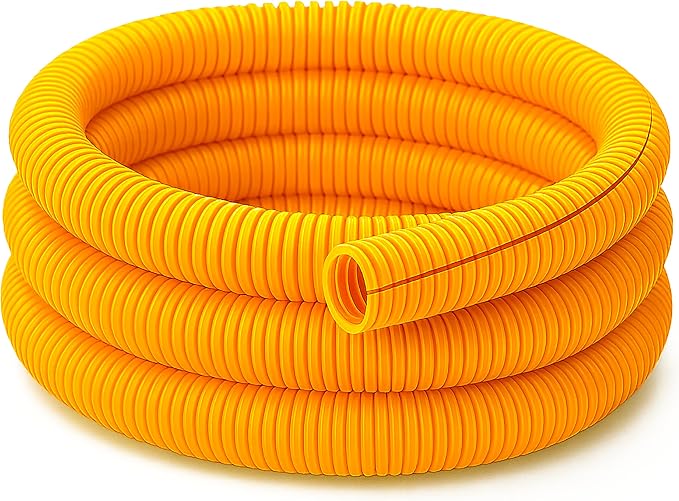 Electriduct Split Wire Loom Tubing Polyethylene Corrugated Flexible Conduit - 2" Nominal Size - 50 Feet - Yellow