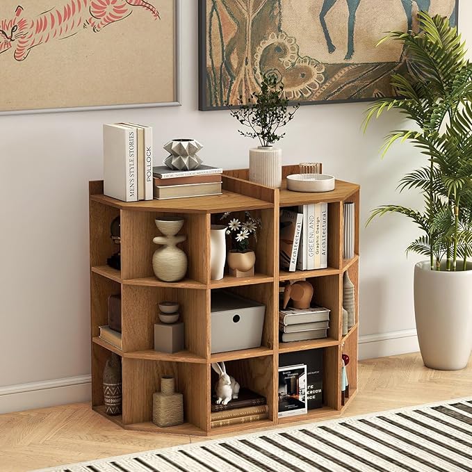 Giantex 3-Tier Corner Cabinet with Charging Station, Corner Shelf with 9 Cubbies, 1 USB Port & 1 Type-C Port, 4 Outlets, Cube Bookshelf, Storage Organizer for Small Spaces, Playroom, Living Room
