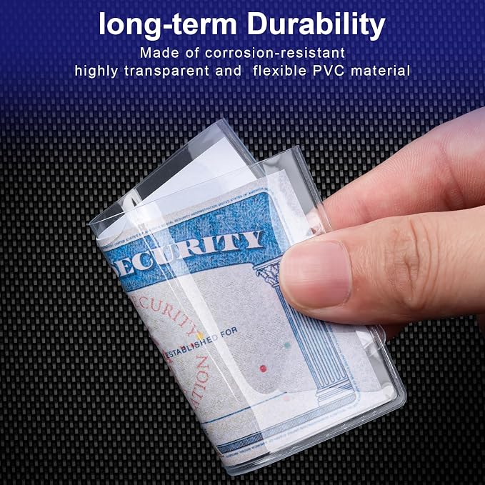 20 Pack Social Security Card Protector Medicare New Credit Card Holder,24 Mil Soft Clear Card for Waterproof SSN Card Protector，ID/Debit/Credit Card Covers (20)