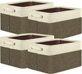 BALEINE 4 Pack Fabric Closet Storage Bins for Shelves, Linen Closet Organizers and Storage, Decorative Baskets for Organizing, Shelf, Clothes, Home, Office (Brown, 17''x13''x10.5'')