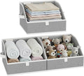StorageWorks Closet Storage Bins, Trapezoid Organizer Box for Shelves, Fabric Clothes Bin, Foldable Organizing Baskets with Handles, Small, 3-Pack, Gray