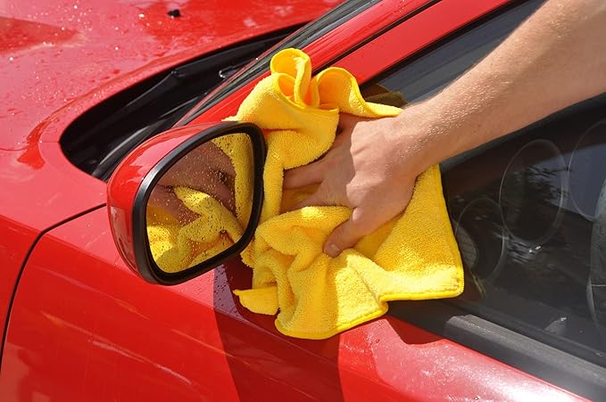 Detailer's Preference Microfiber Dual-Pile Detailing Towels, Ultra-Absorbent Terry Weave for Drying, Polishing & Buffing, Safe for Paint, Glass & Chrome, Streak-Free, Lint-Free, 16x16 Inches, 2-Pack
