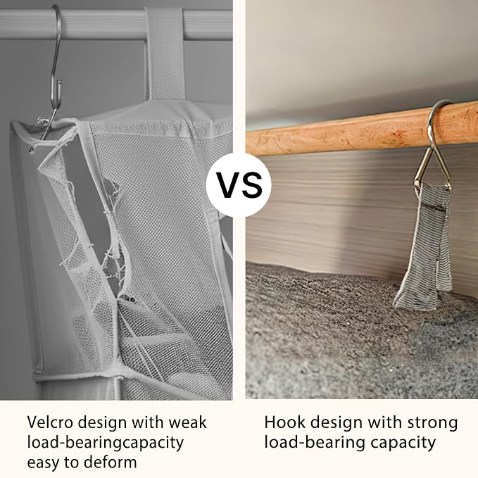 Hanging Closet Organizer with Hook, Collapsible 5 Tier Closet Organizers, Hanging Shelves for Clothes Shoes Towels Sweater 40 * 12 * 12 Inches