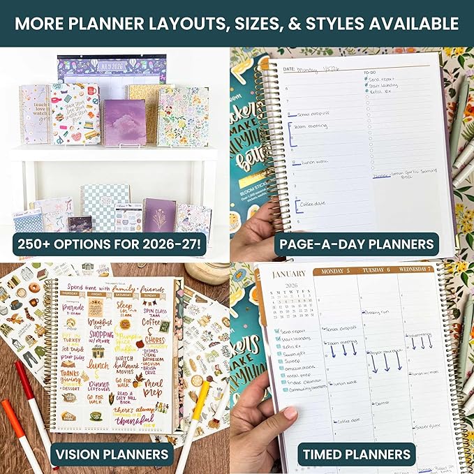 bloom daily planners 2026-2027 (8.5" x 11") Academic Year Day Planner (July 2026 - July 2027) - 13 Months Weekly & Monthly Agenda Organizer with Stickers & Tabs - Seaside Whimsy
