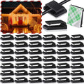 Hicarer 100 Pcs Christmas Light Clips Adhesive Hooks for Outdoor String Cable Wire Clips Adhesive Wire Management Cord Holder for the Wall, Under Desk, Car, Home and Office (Large, Black)