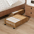 Under Bed Storage with Wheels, 2 Pcs Bamboo Drawers for Clothes and Toy | 360° wheels glide smoothly. Sturdy bamboo frames hold clothes, shoes, bedding and toys. Easy pullout access keeps rooms tidy