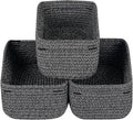 CubesLand Baskets for Organizing,Small Woven Storage Baskets for Shelves | Cute Closet Cube Bins Set 3,Baby Nursery Cube Organizer Toys Basket Bin,Home Decor Organization Bins Mixed Black